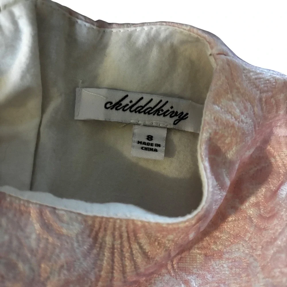 Childdkivy Girls Dress Sz 8 EUC Pink Floral Design Lined‎